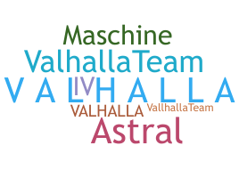暱稱 - Valhalla