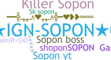 暱稱 - Sopon