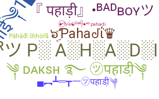 暱稱 - Pahadi