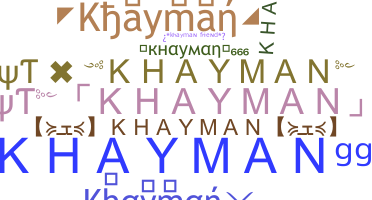 暱稱 - khayman