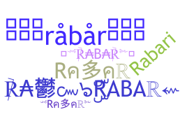 暱稱 - rabar