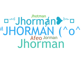 暱稱 - jhorman