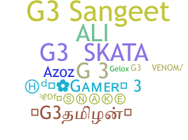 暱稱 - G3