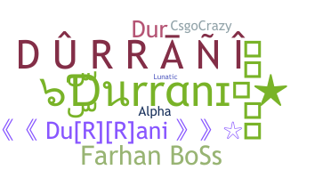暱稱 - Durrani