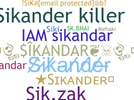 暱稱 - Sikander