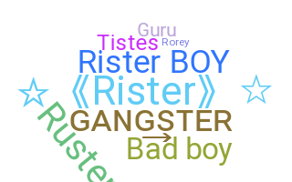 暱稱 - Rister