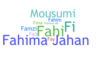 暱稱 - Fahima