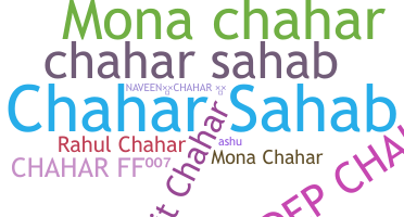 暱稱 - Chahar