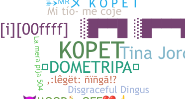 暱稱 - kopet