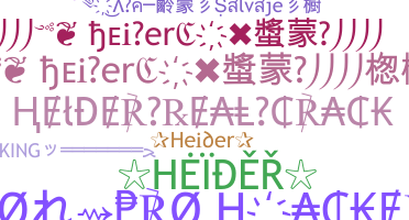 暱稱 - Heider