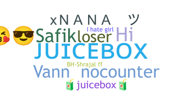 暱稱 - Juicebox